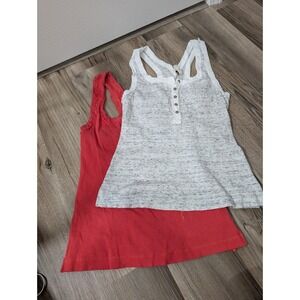 Free People, Lot of 2, Size Small, Time Out Henley Tank Tops, Racerback, Raw Hem